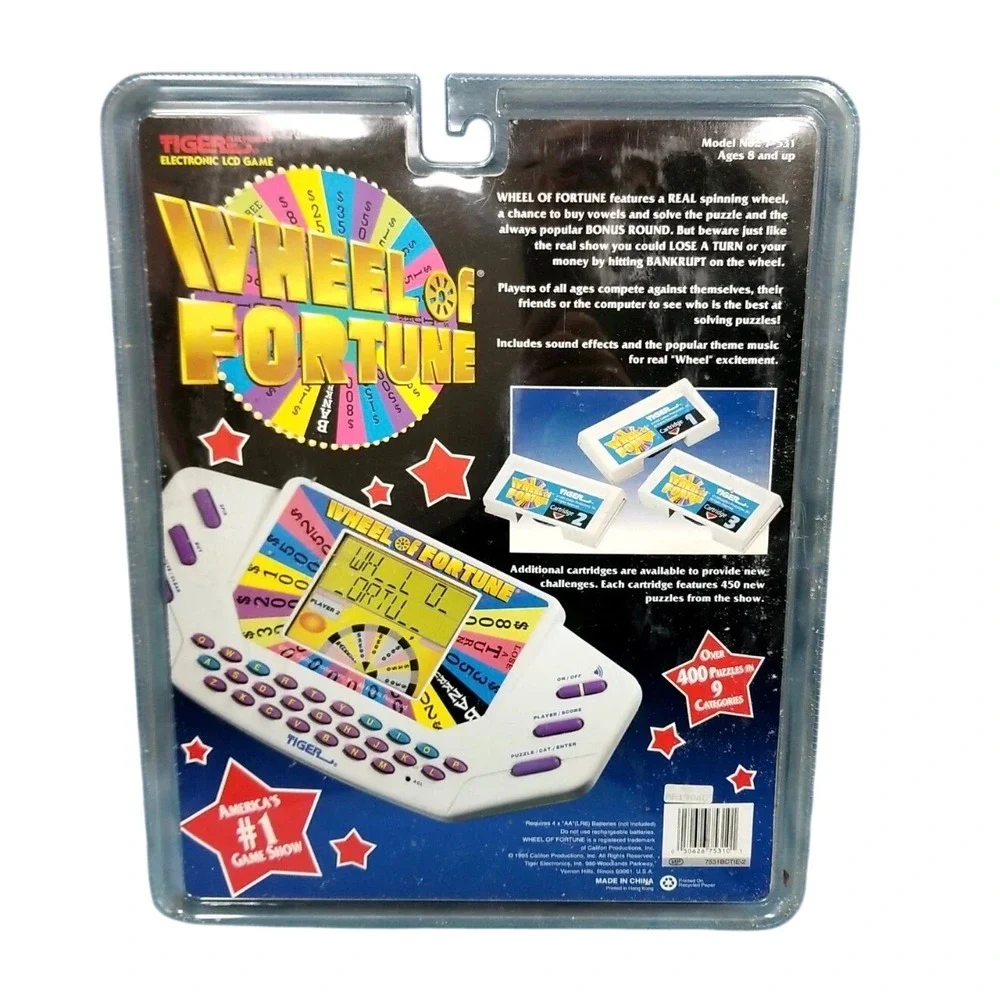 Open Package! Tiger Electronics Wheel of Fortune a‎ Handheld LCD Game 1995 Vtg